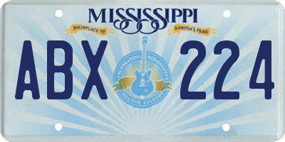 MS license plate ABX224