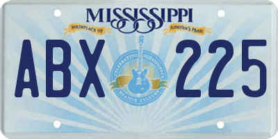 MS license plate ABX225