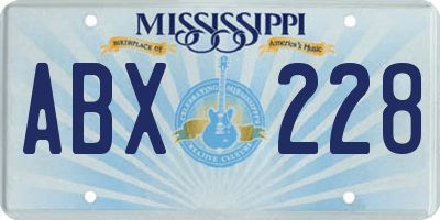 MS license plate ABX228