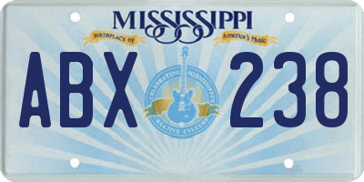 MS license plate ABX238