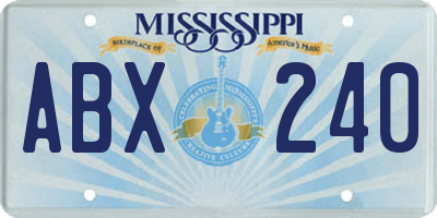 MS license plate ABX240