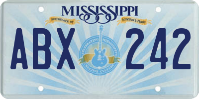 MS license plate ABX242