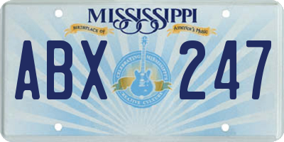 MS license plate ABX247