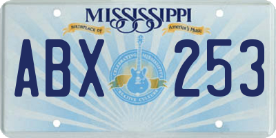 MS license plate ABX253