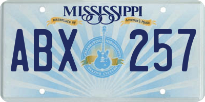 MS license plate ABX257
