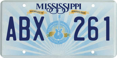 MS license plate ABX261
