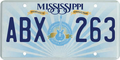 MS license plate ABX263