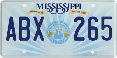 MS license plate ABX265