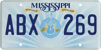 MS license plate ABX269