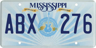 MS license plate ABX276
