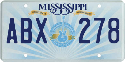 MS license plate ABX278