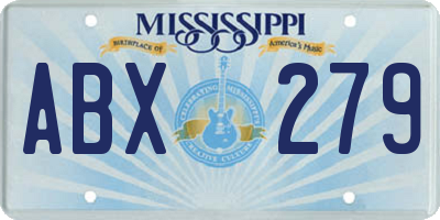 MS license plate ABX279