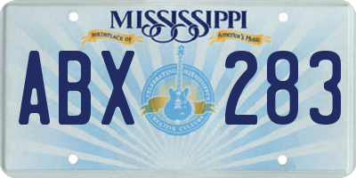 MS license plate ABX283