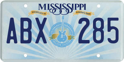 MS license plate ABX285