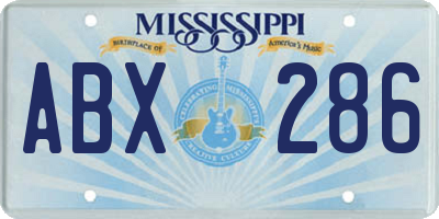 MS license plate ABX286