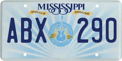 MS license plate ABX290