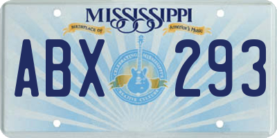 MS license plate ABX293