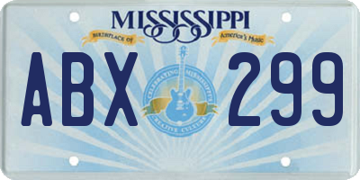 MS license plate ABX299