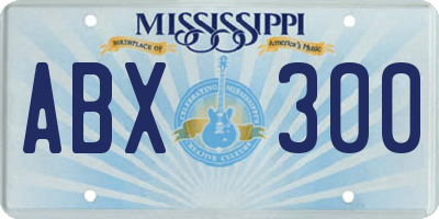 MS license plate ABX300