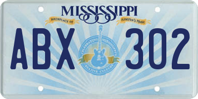 MS license plate ABX302