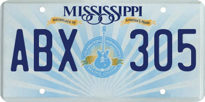 MS license plate ABX305