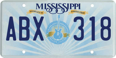MS license plate ABX318