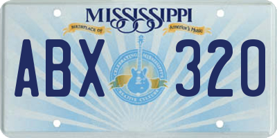 MS license plate ABX320