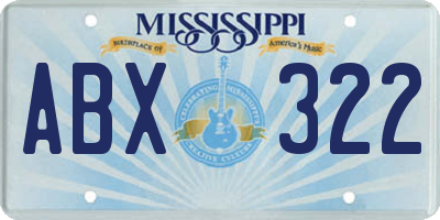 MS license plate ABX322