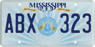 MS license plate ABX323