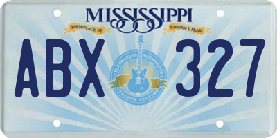 MS license plate ABX327