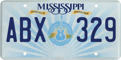 MS license plate ABX329