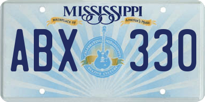 MS license plate ABX330