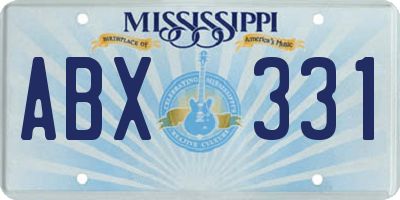 MS license plate ABX331