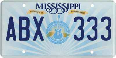 MS license plate ABX333