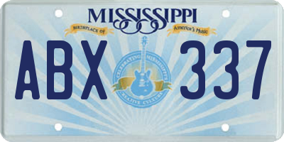 MS license plate ABX337