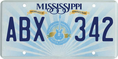 MS license plate ABX342