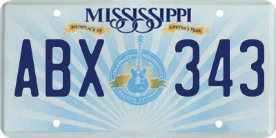MS license plate ABX343