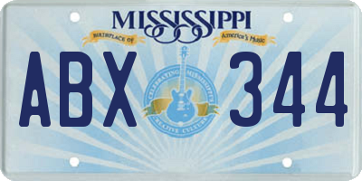 MS license plate ABX344