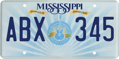MS license plate ABX345
