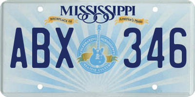 MS license plate ABX346