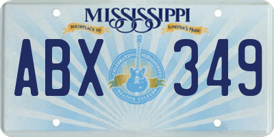 MS license plate ABX349