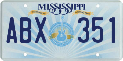 MS license plate ABX351