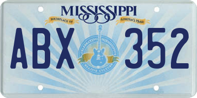 MS license plate ABX352