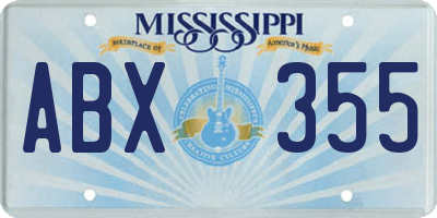 MS license plate ABX355