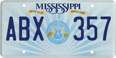 MS license plate ABX357