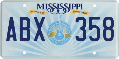 MS license plate ABX358