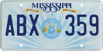 MS license plate ABX359