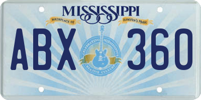 MS license plate ABX360