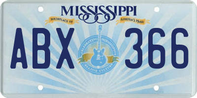 MS license plate ABX366
