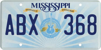MS license plate ABX368